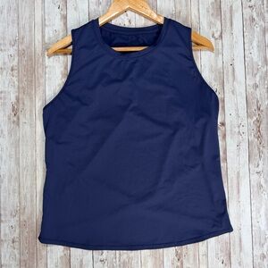 Halara Navy Criss Cross Back Tank Top sz Large Cutout Active Sleeveless Tulip